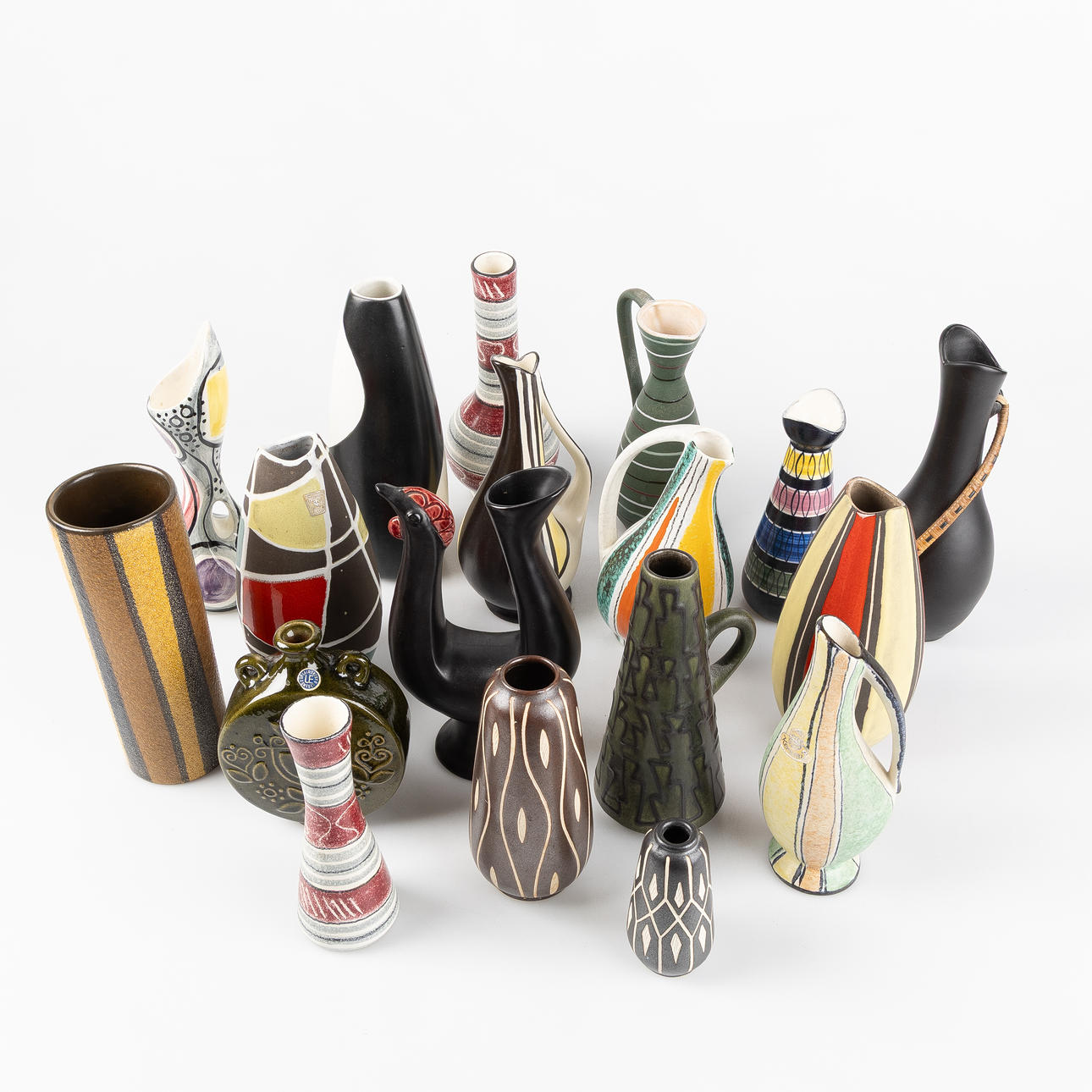 Large collection of ceramics, Sweden, Poland, Germany, 18 pieces, 1950s ...