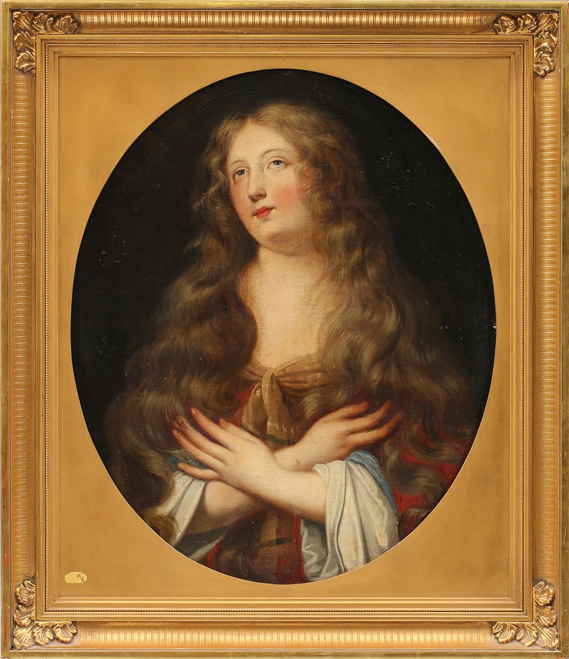 OIDENTIFIERAD KONSTNÄR. Tänkande kvinna, olja på duk, osignerad.