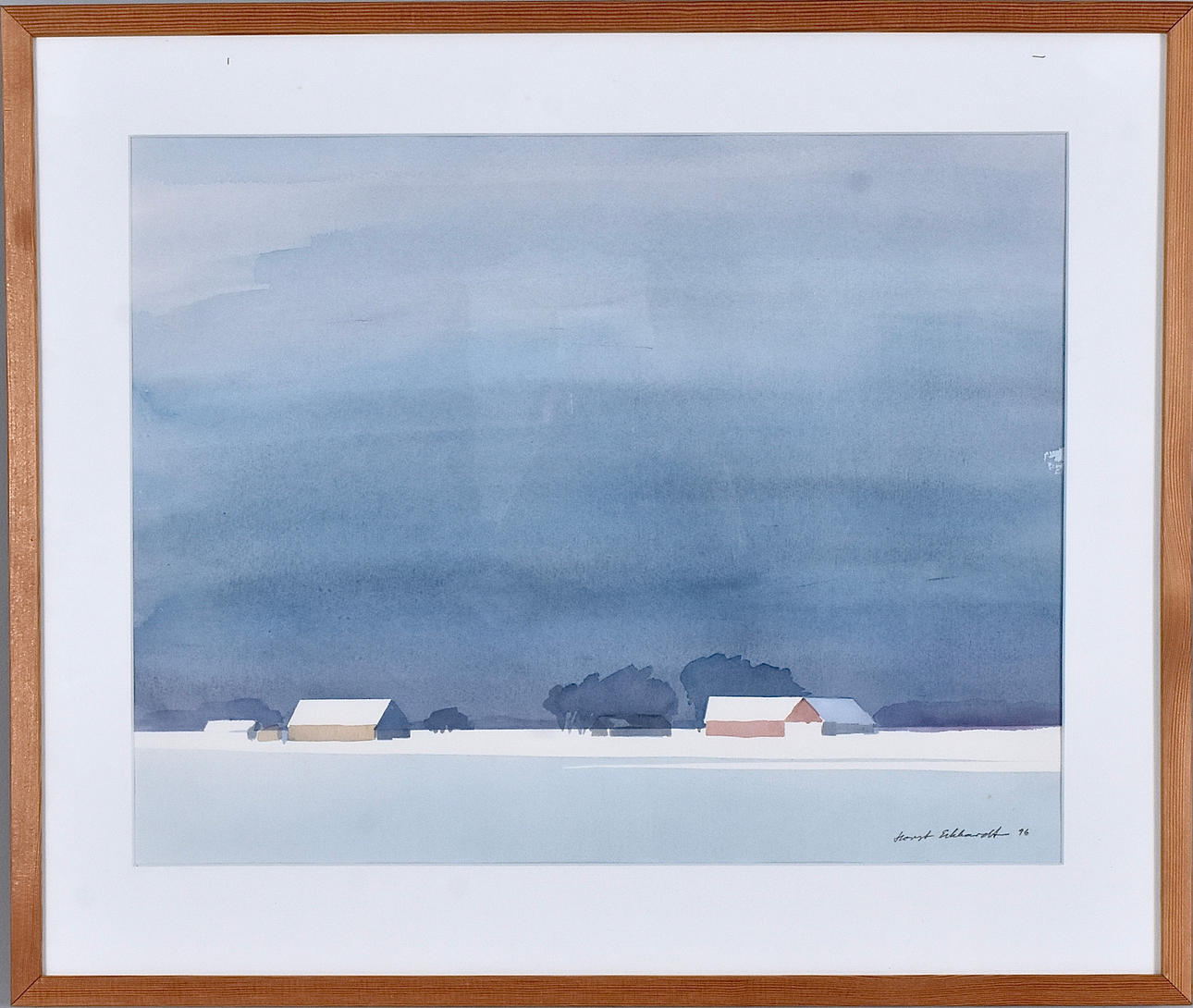 HORST ECKHARDT. watercolor, house in landscape.