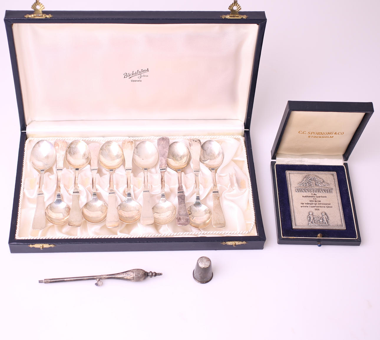 SILVERFÖREMÅL, 14 delar, vikt= 230 gram, 1900-tal.