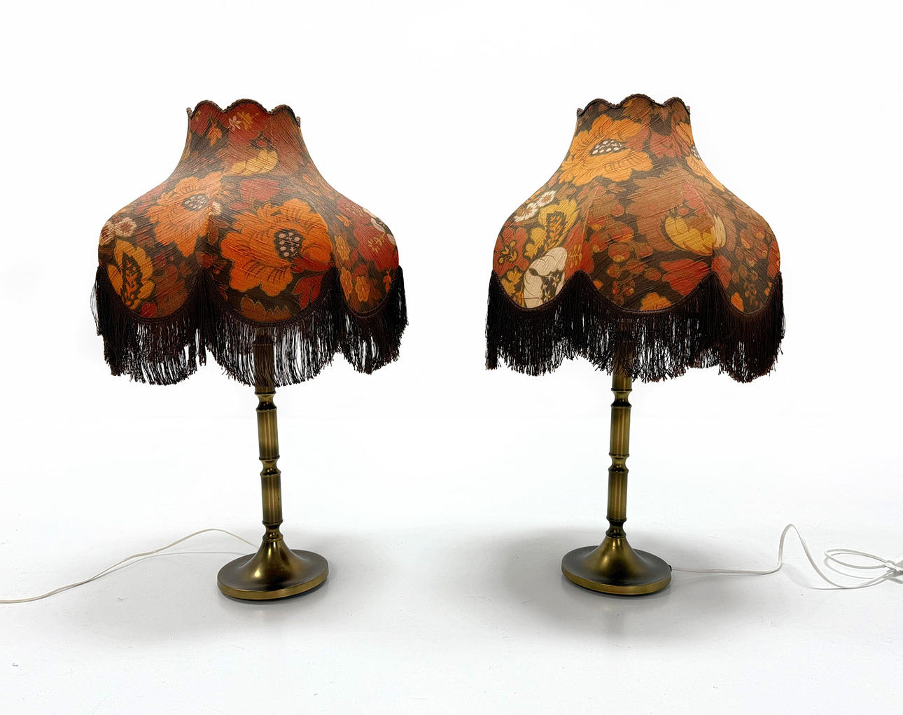 A table lamp, patinated brass, 1970's.