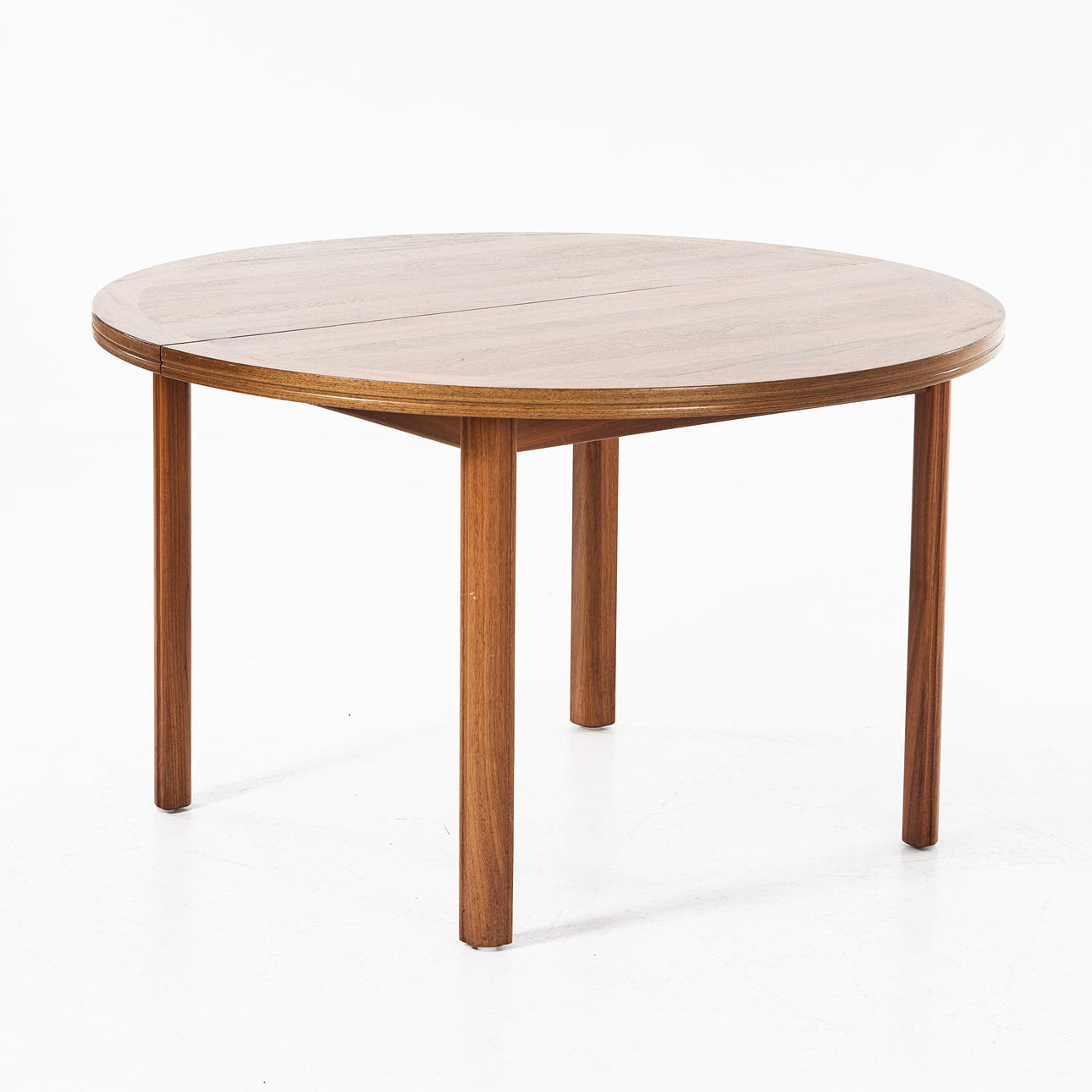A WALNUT VENEER DINING TABLE, with inserts, Skaraborgs Möbelindustri AB, second half of the 20th century.