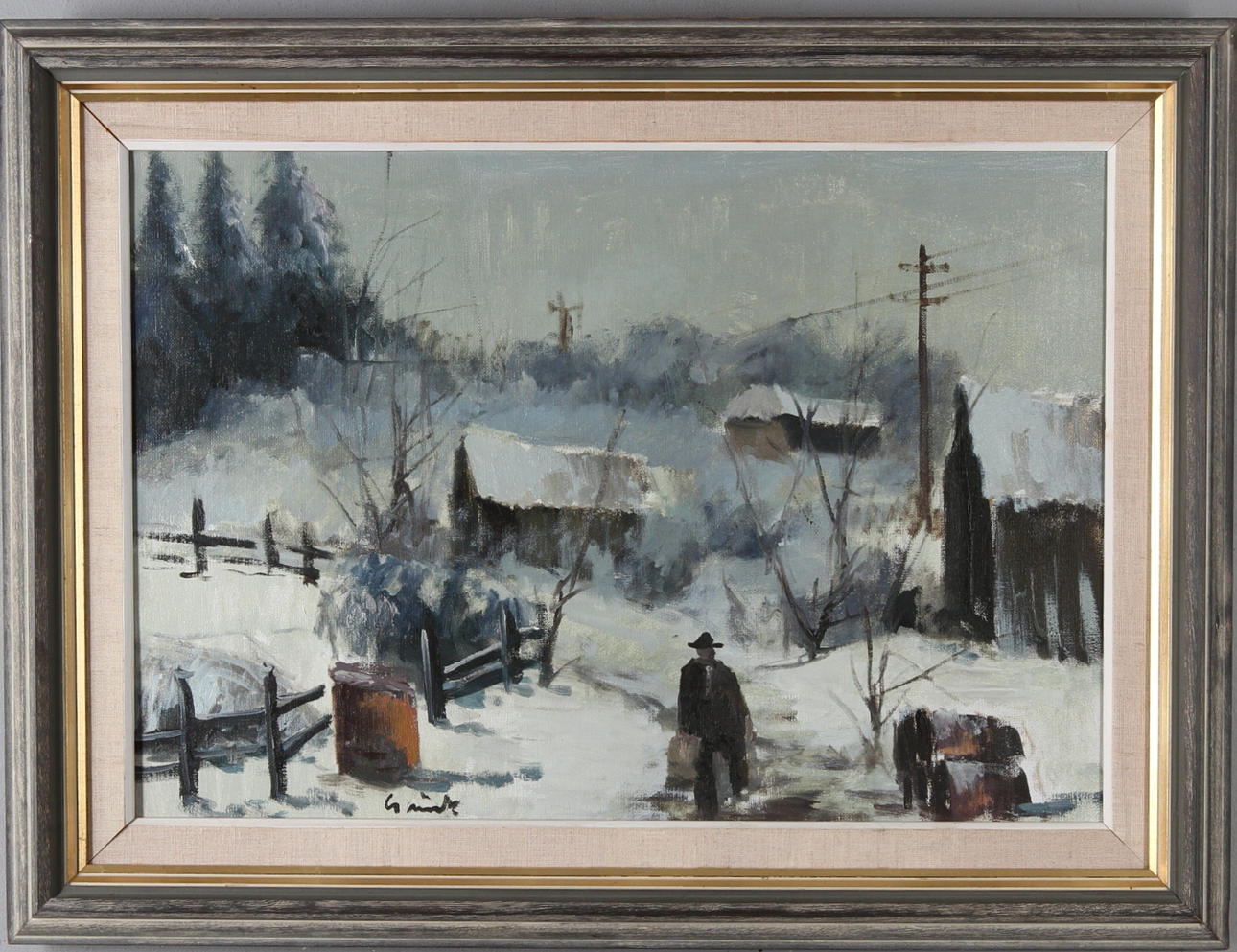 TAGE GAVIK. Vinterlandskap, olja på duk, signerad.