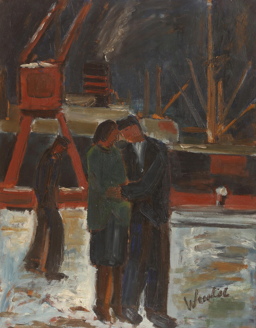 UNIDENTIFIED ARTIST, oil on panel, signed.