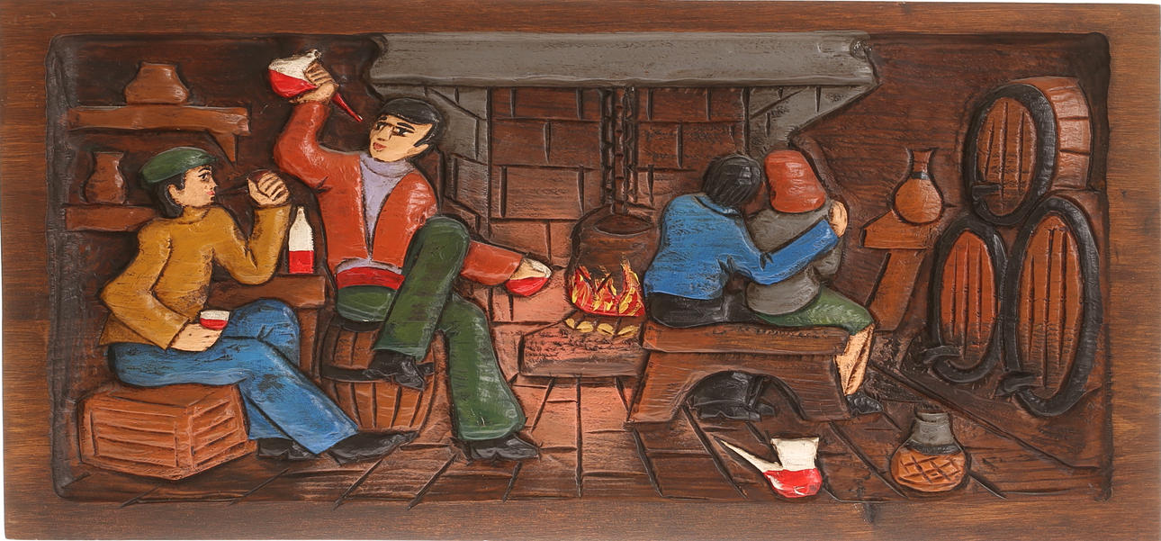 OIDENTIFIERAD KONSTNÄR, trä relief, 1900-talets andra hälft.