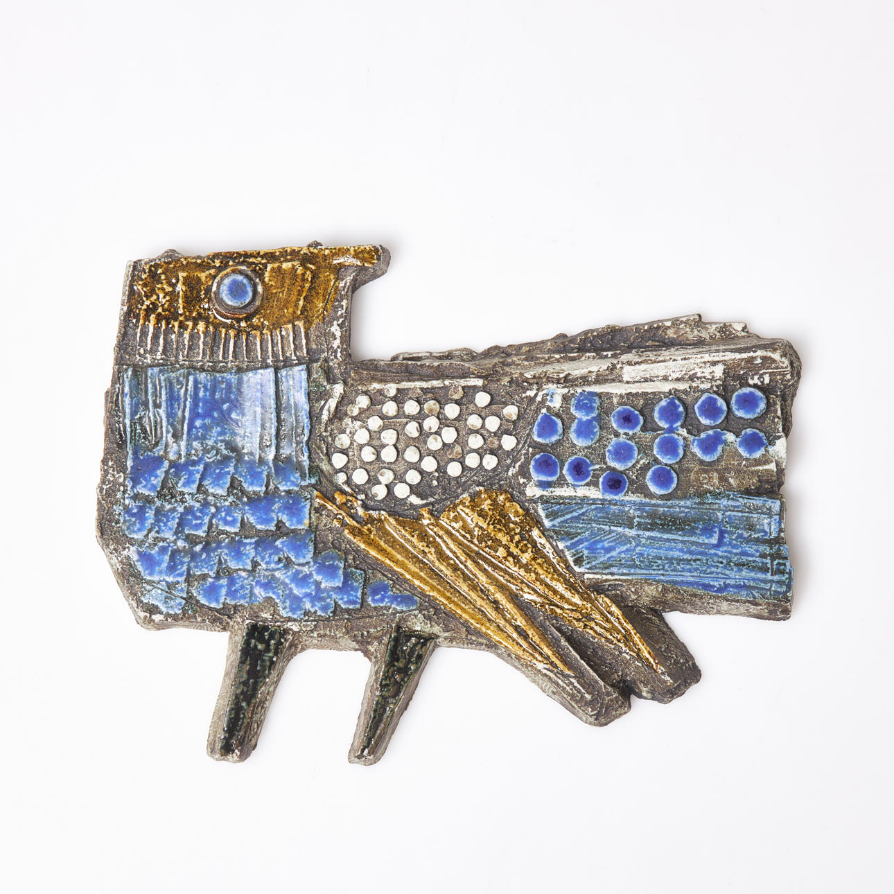 LISA LARSON. relief, bird, Gustavsberg, signed.