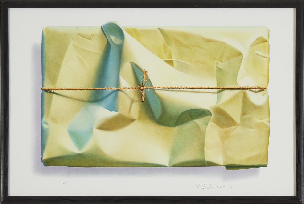 YRJÖ EDELMANN. Wrapped package, giclee print.