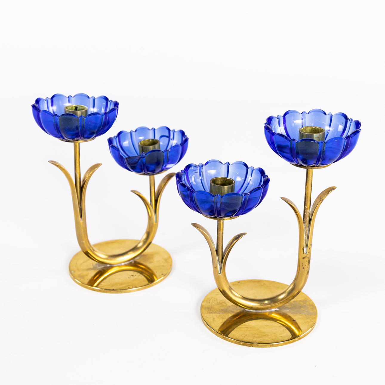 GUNNAR ANDER. candle holders, 2 pcs, Ystad Metall.