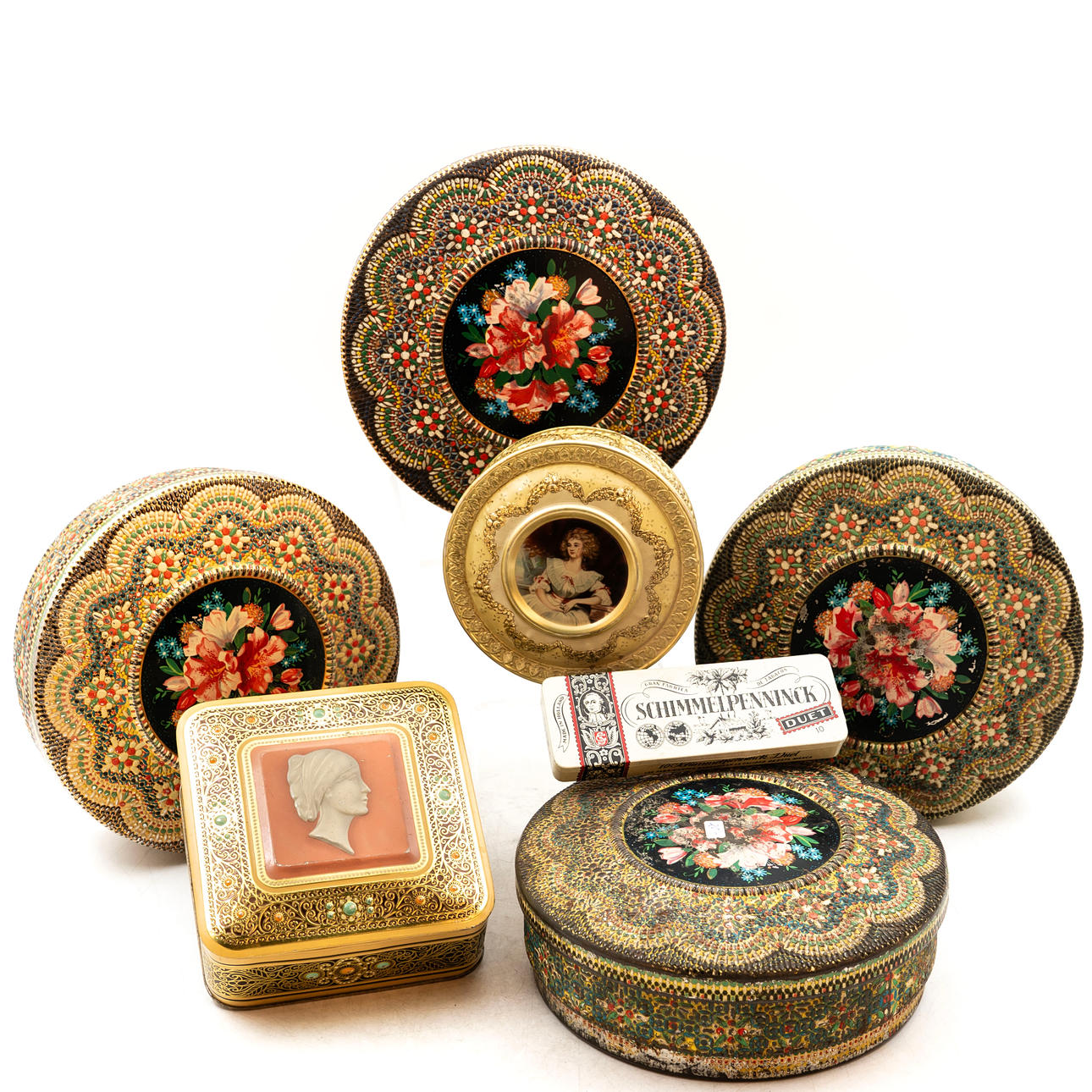 SAMLING HOLLÄNDSKA KAKBURKAR (8delar).