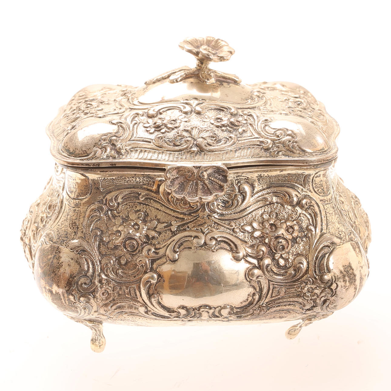 SUGAR BOX, silver, rococo style.