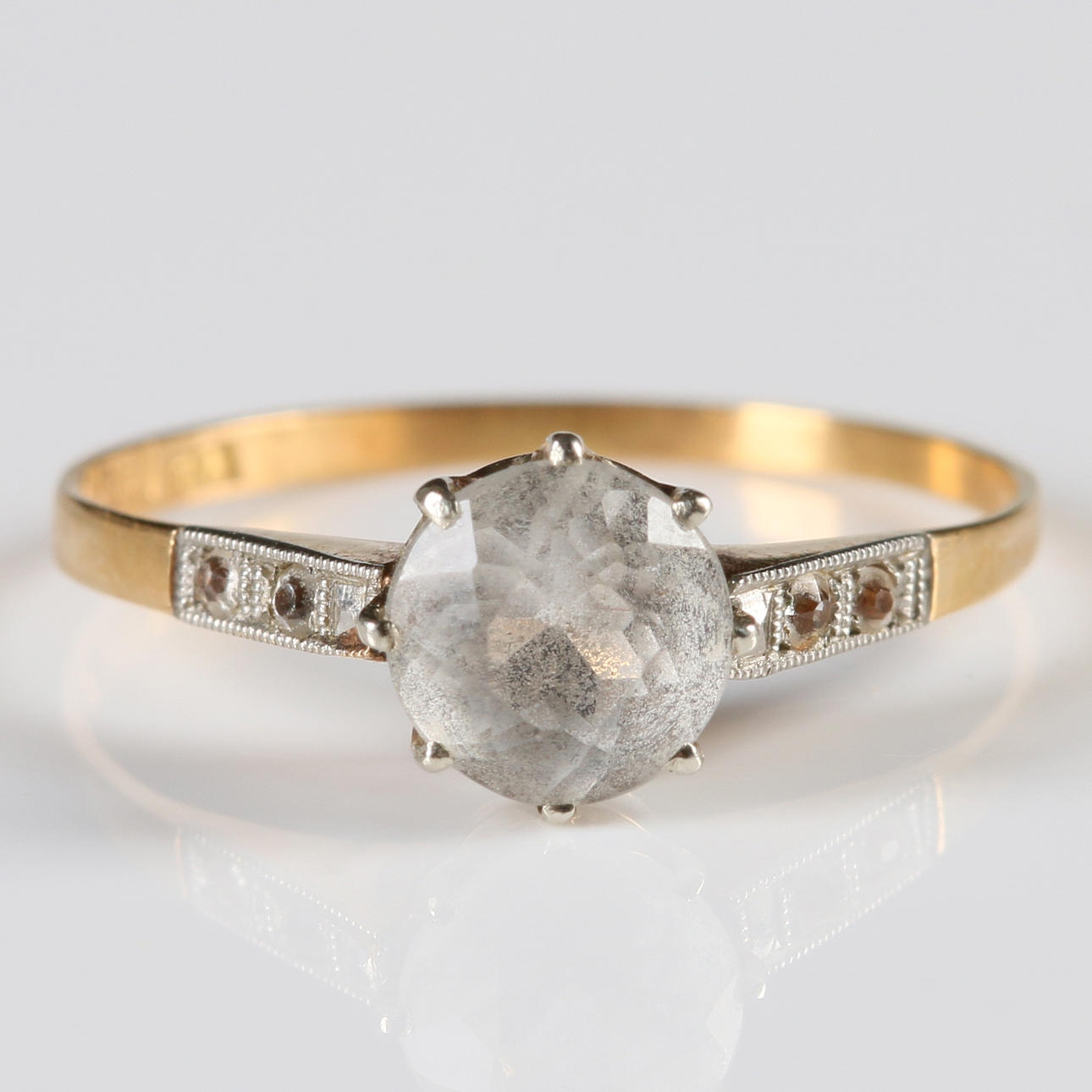 RING, med stenar, 18k guld, EBIF, Falköping, 1900-tal.