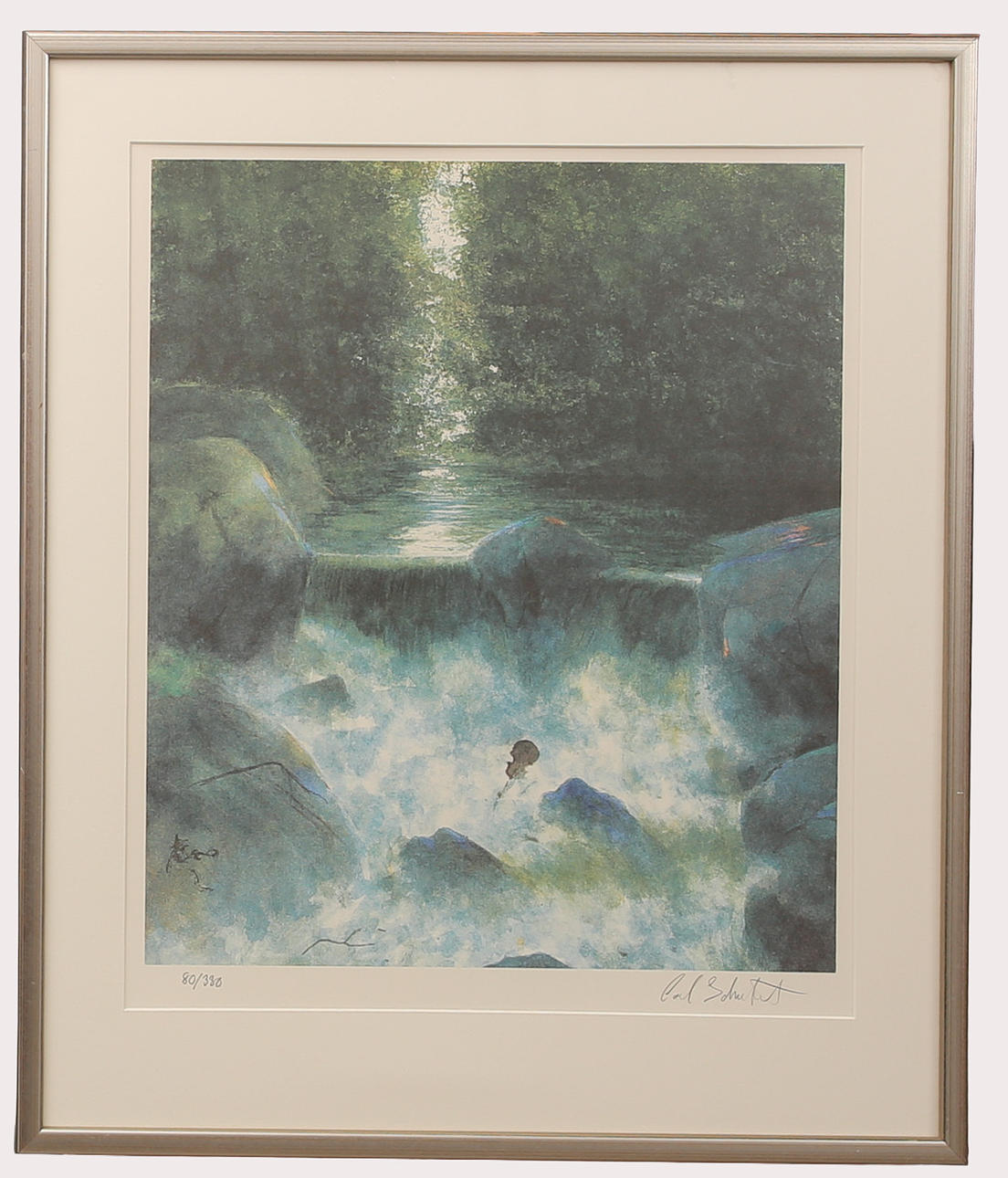 CARL SCHUBERT. Lithograph in colour, “Whose Violin”, signed, numbered 80/330.