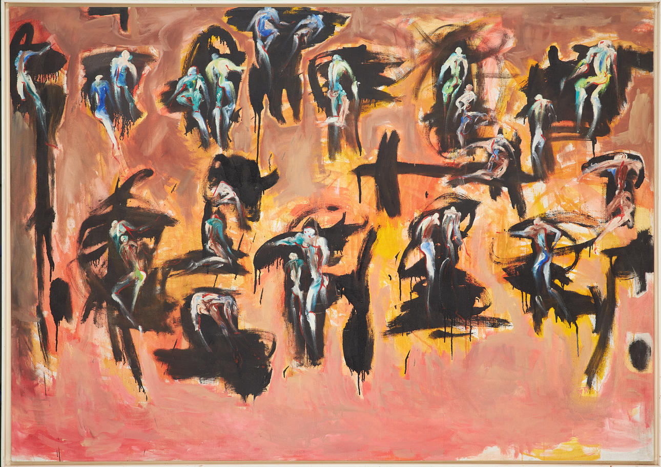 TOMASZ HOLUJ. Composition, oil on canvas, signed.