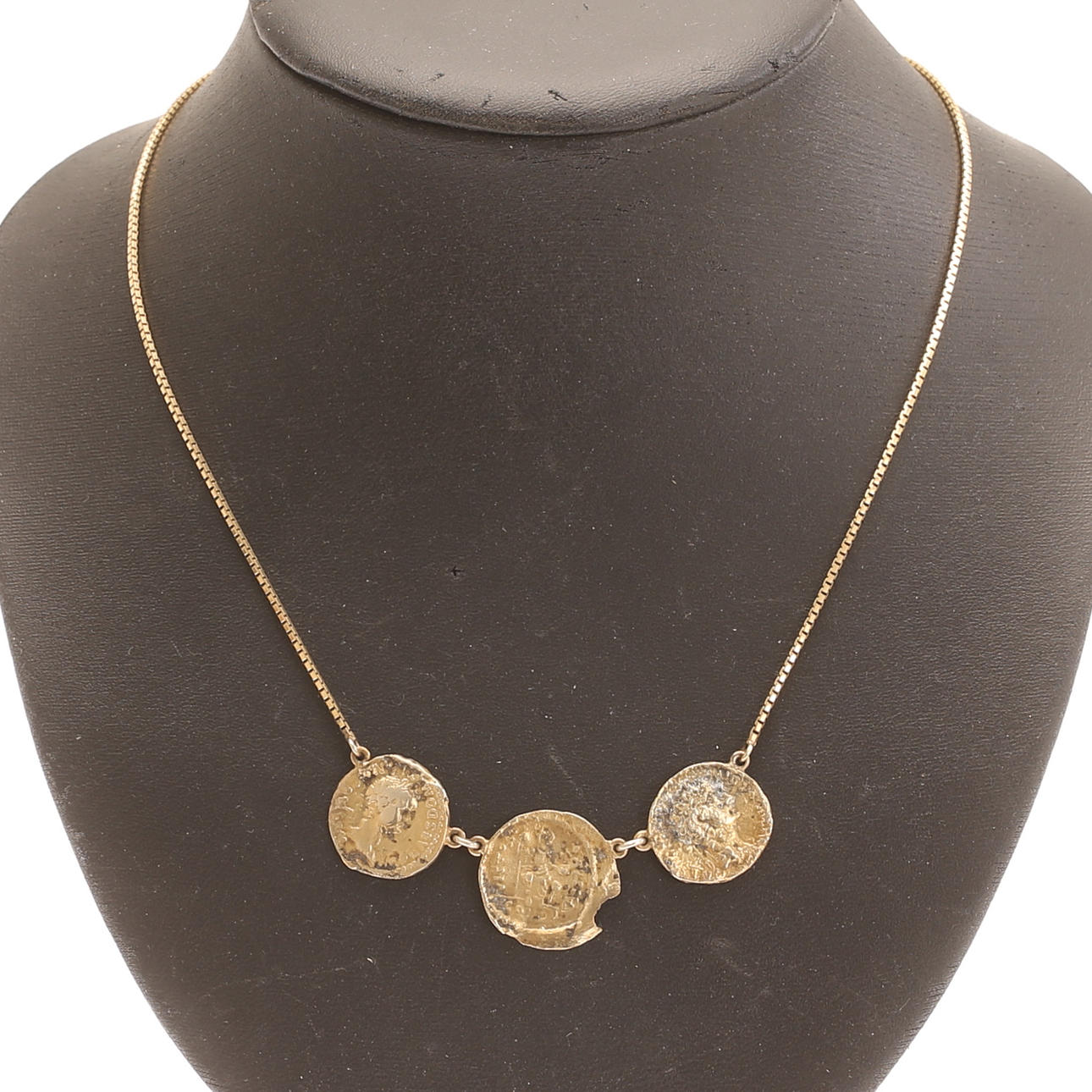 NECKLACE, with coins, 14k gold.