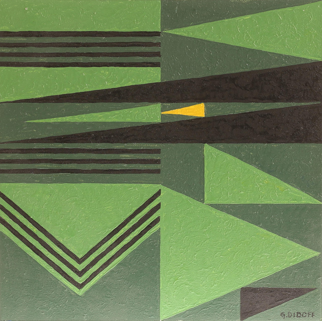 GUNNAR DIDOFF. Oil on canvas, “The Yellow Triangle”, signed.