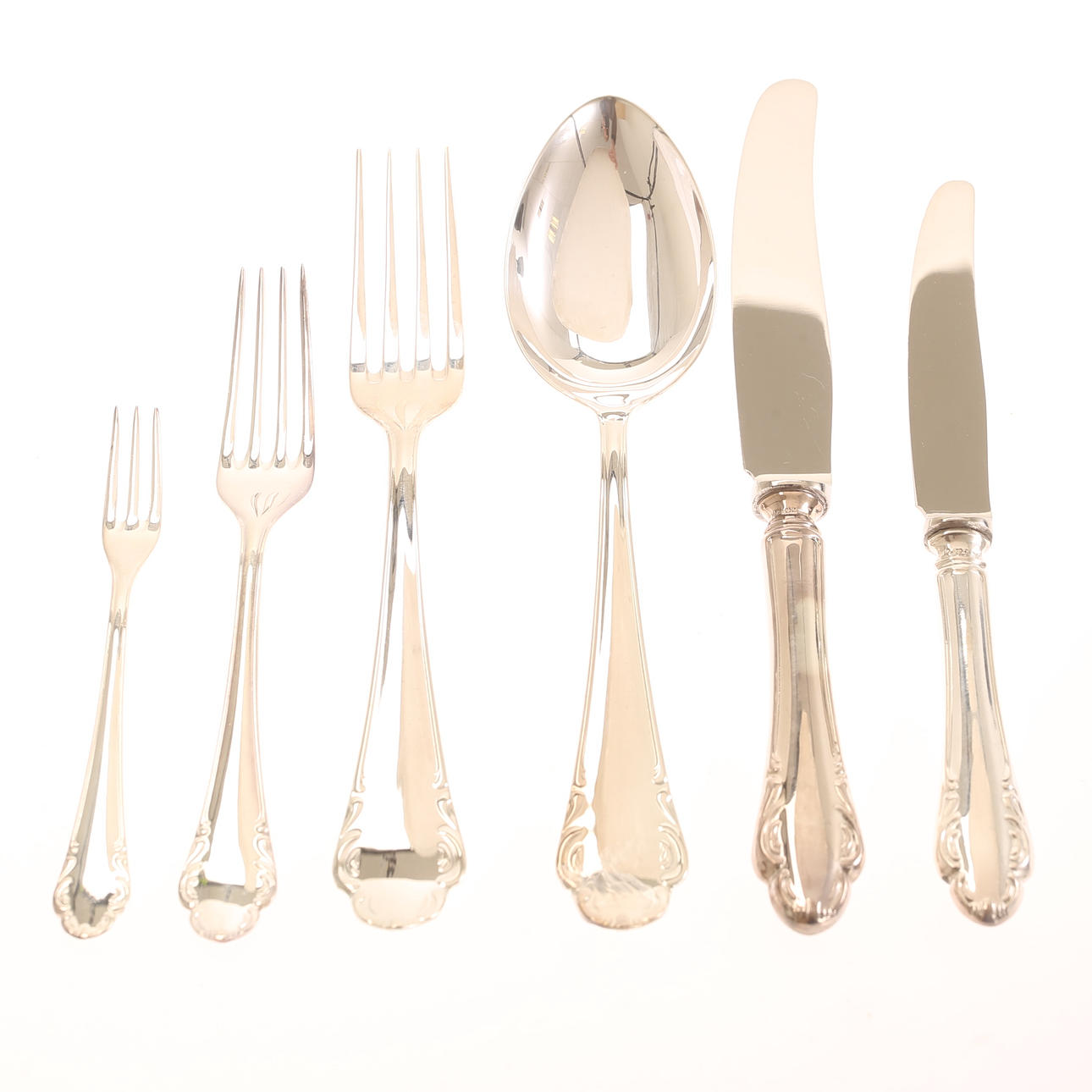 CUTLERY, 35 pieces, silver, “Haga”, Mema.