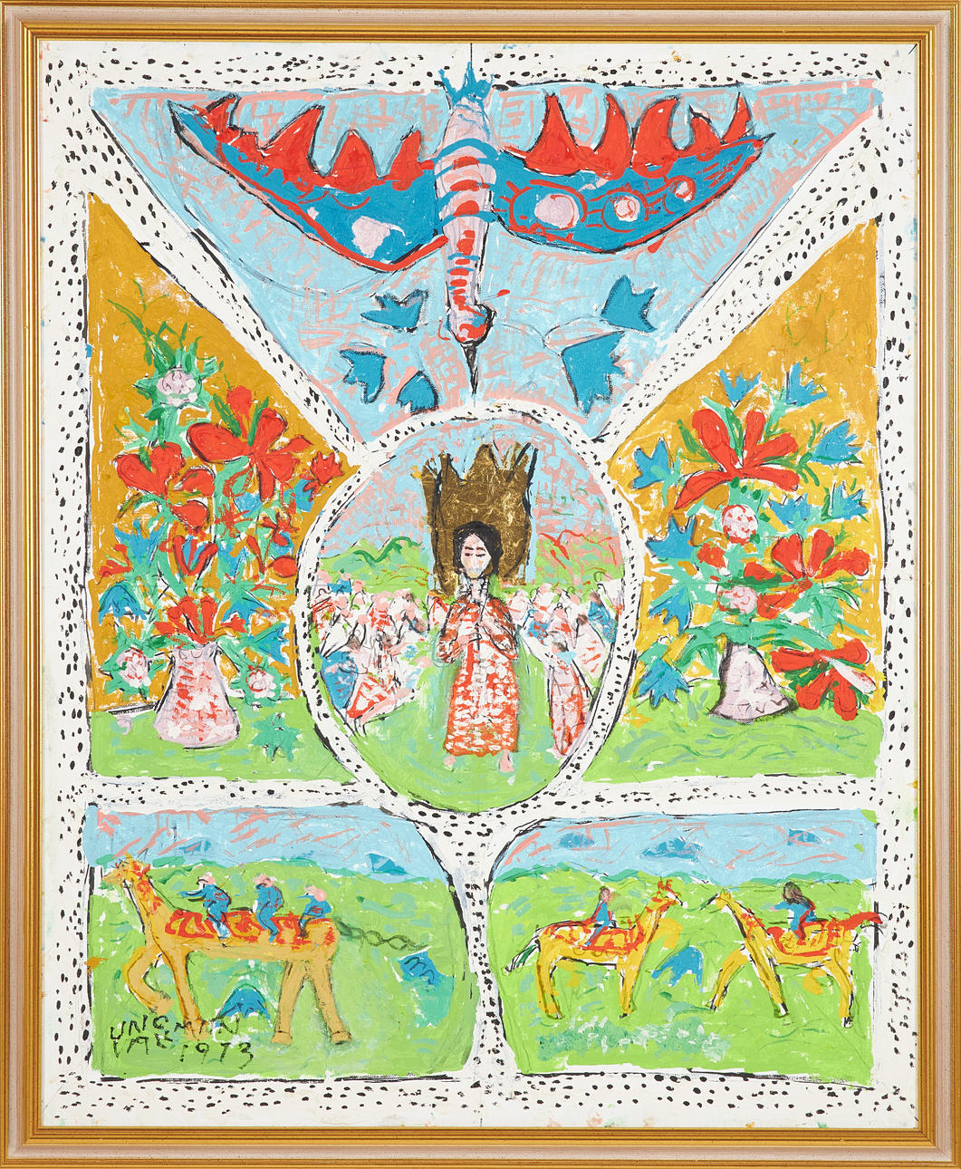 UNO VALLMAN. Figure composition, oil on canvas, signed and dated 1973.