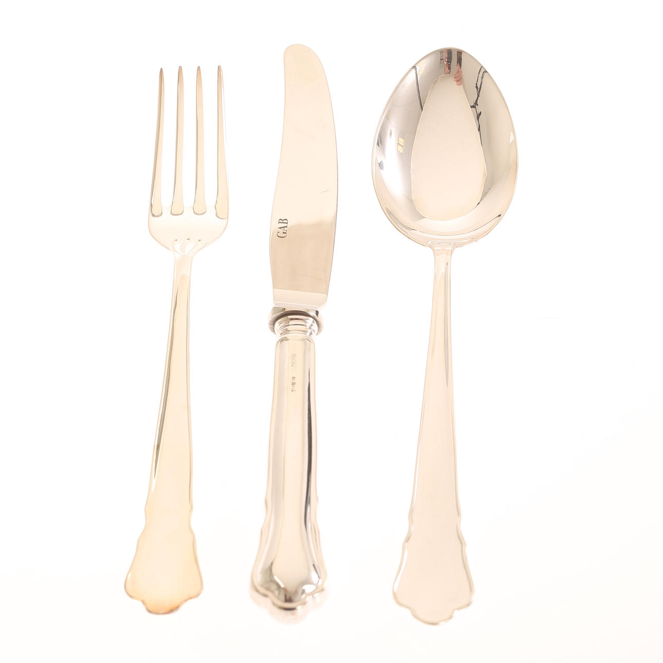 A 14-piece cutlery set “Chippendale”, silver, GAB.