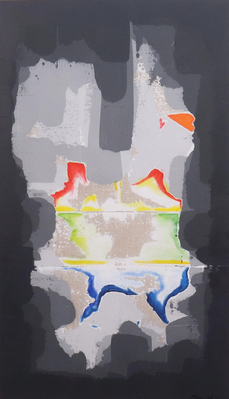 SIMON VENDIN. acrylic on linen cloth, “Puls”.