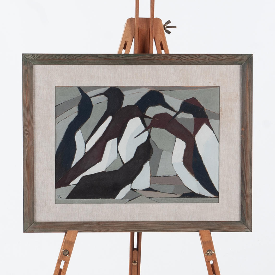 KURT ULLBERGER. Oil on panel, Herring pigs, Signed and dated -52.