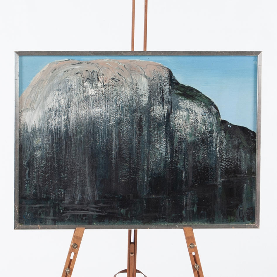 OIDENTIFIERAD KONSTNÄR. Oil on panel, Abstract motif, Monogram signed.