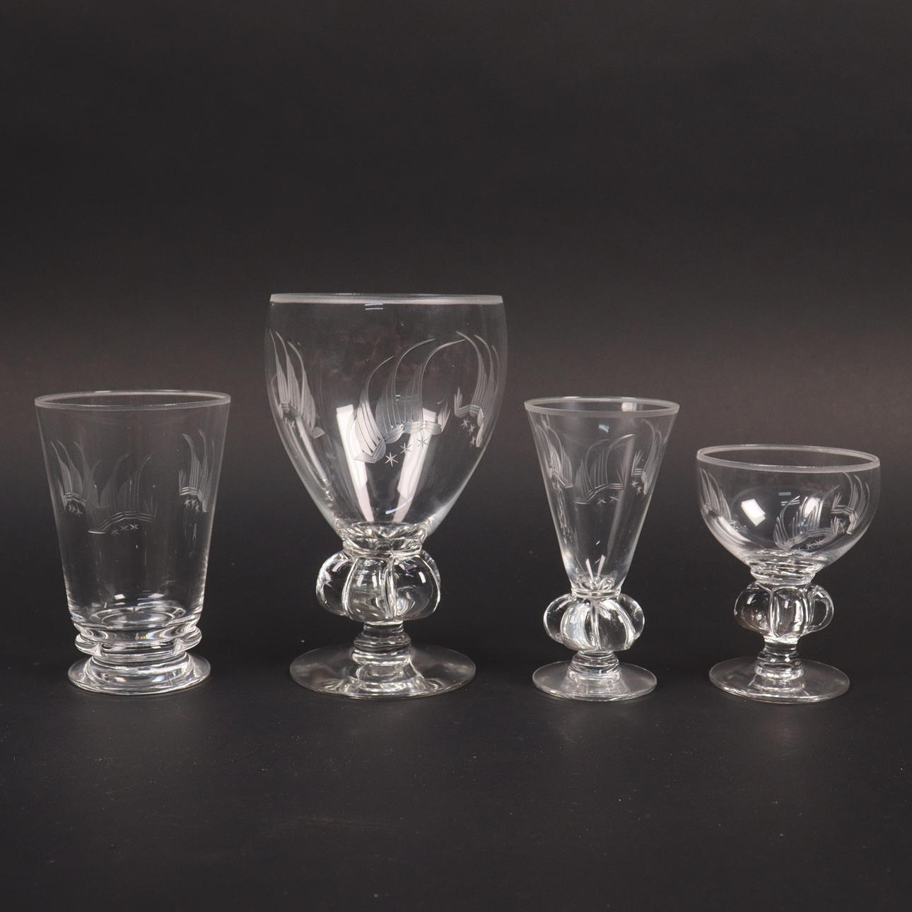 A 43-piece glassware set, Trelleborgs Glasbruk.