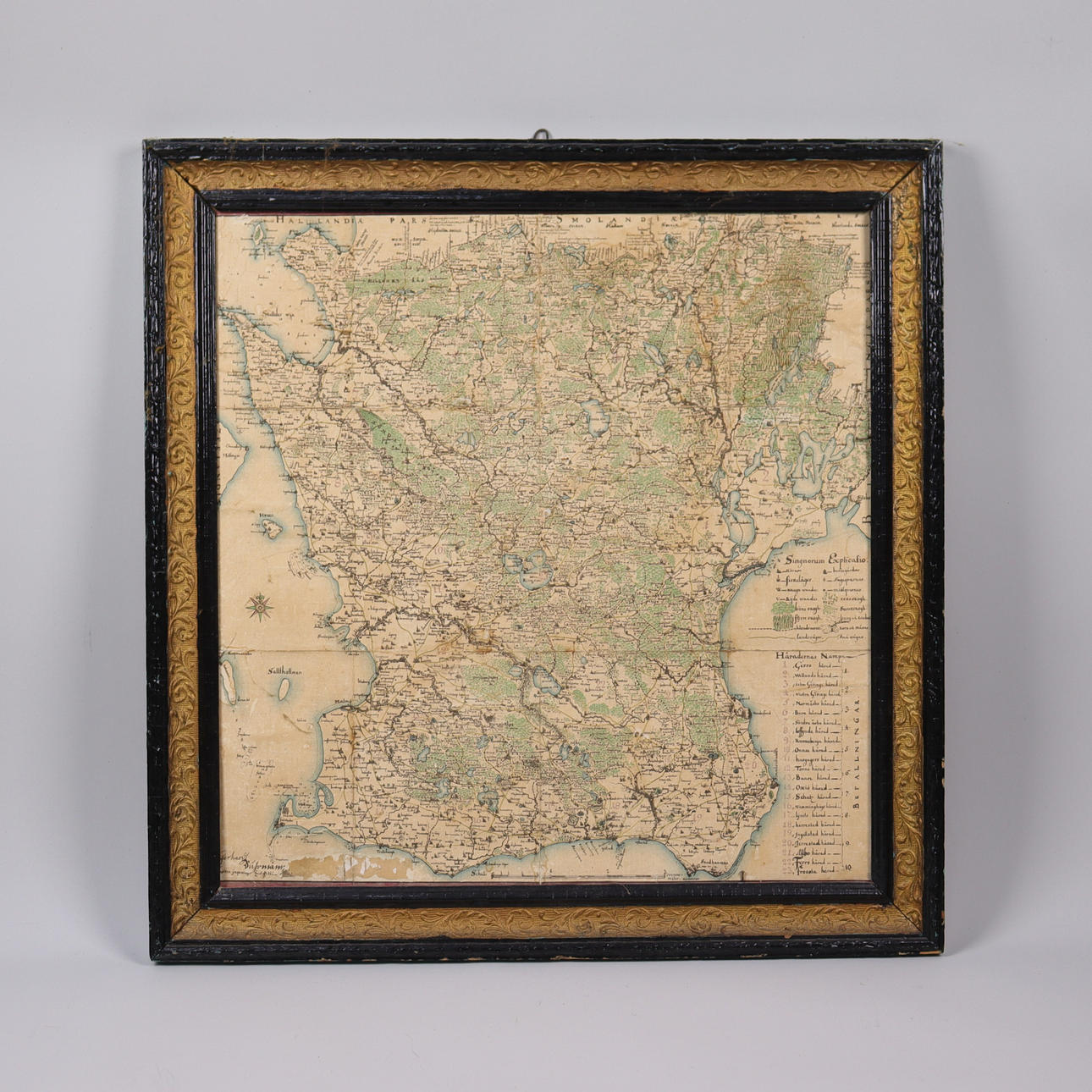 GERHARD VON BURMAN. map, Skåne 1684, older facsimile.