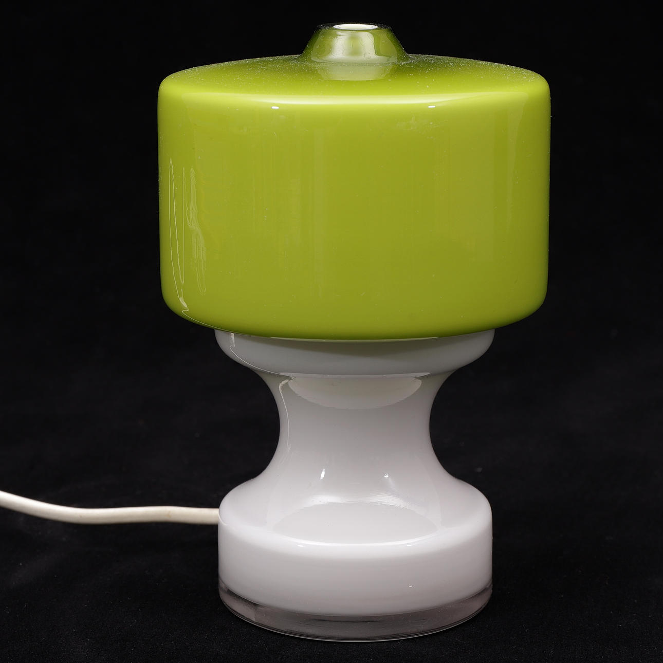 A 1970's glass table lamp.