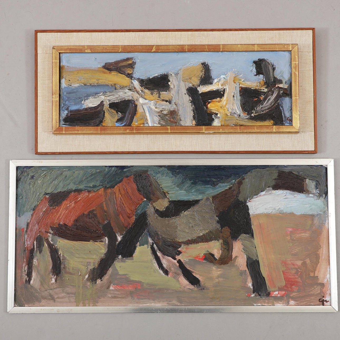 CALLE JOHANSSON. 2 oils on panel, signed.