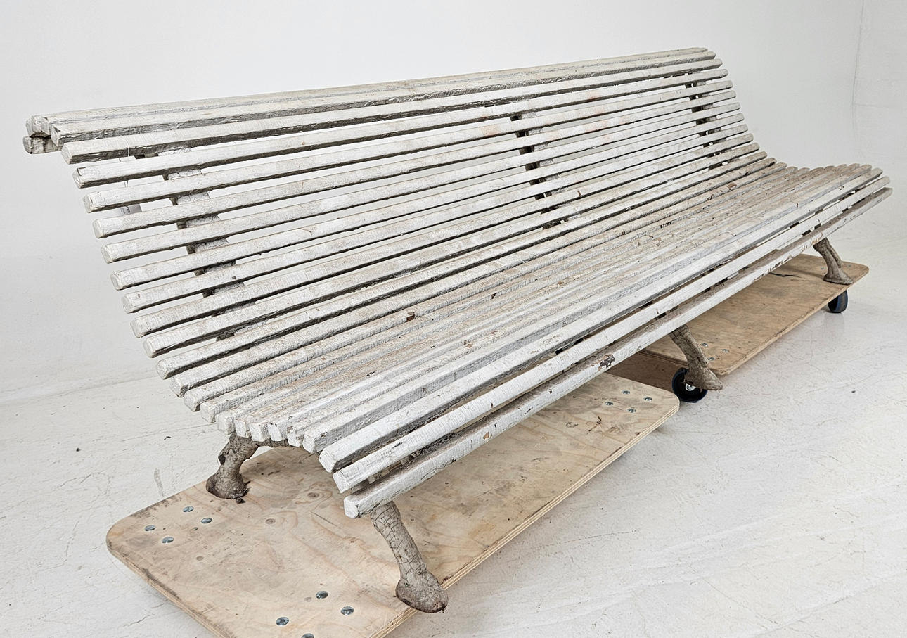 A 20th-century garden bench.