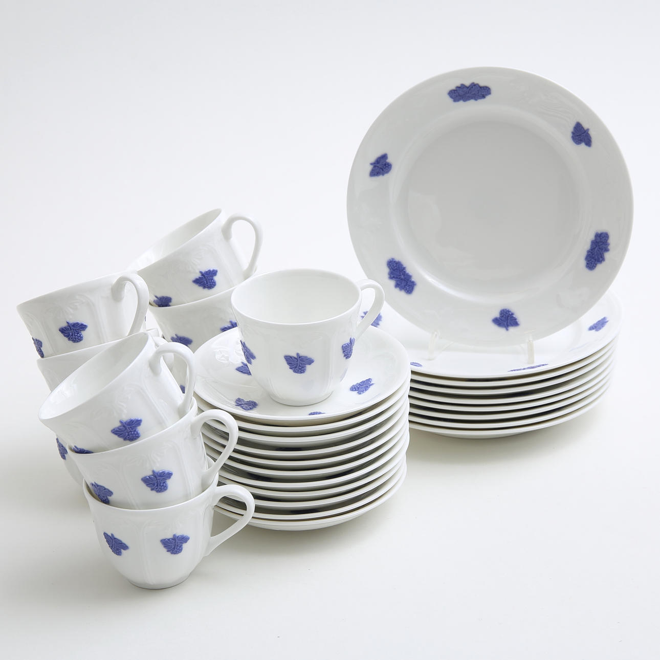 KAFFESERVISDELAR, 30 st, "Blå Blom", Rörstrand.