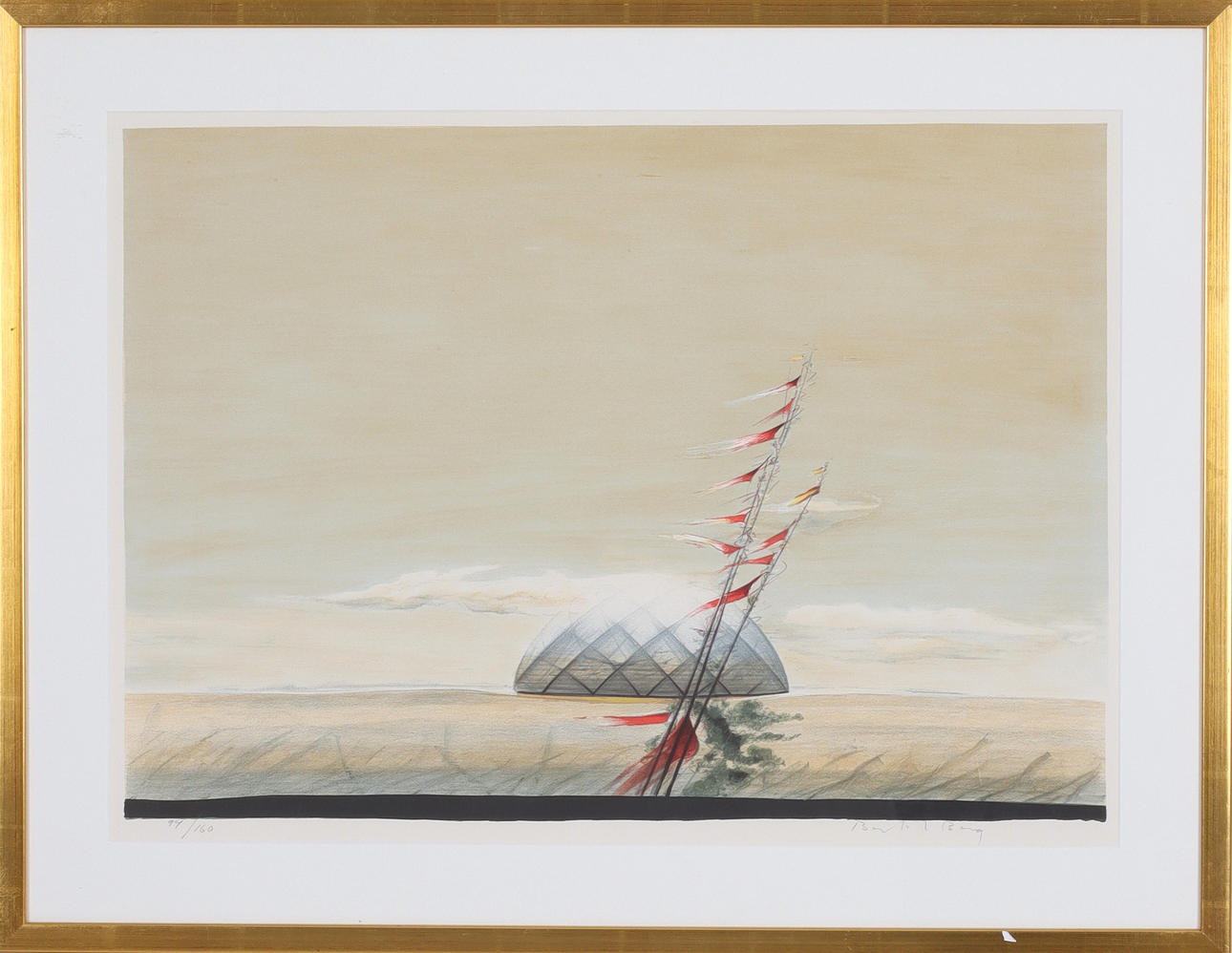 BERTIL BERG. Composition, lithograph in colours, signed and numbered 94/160.