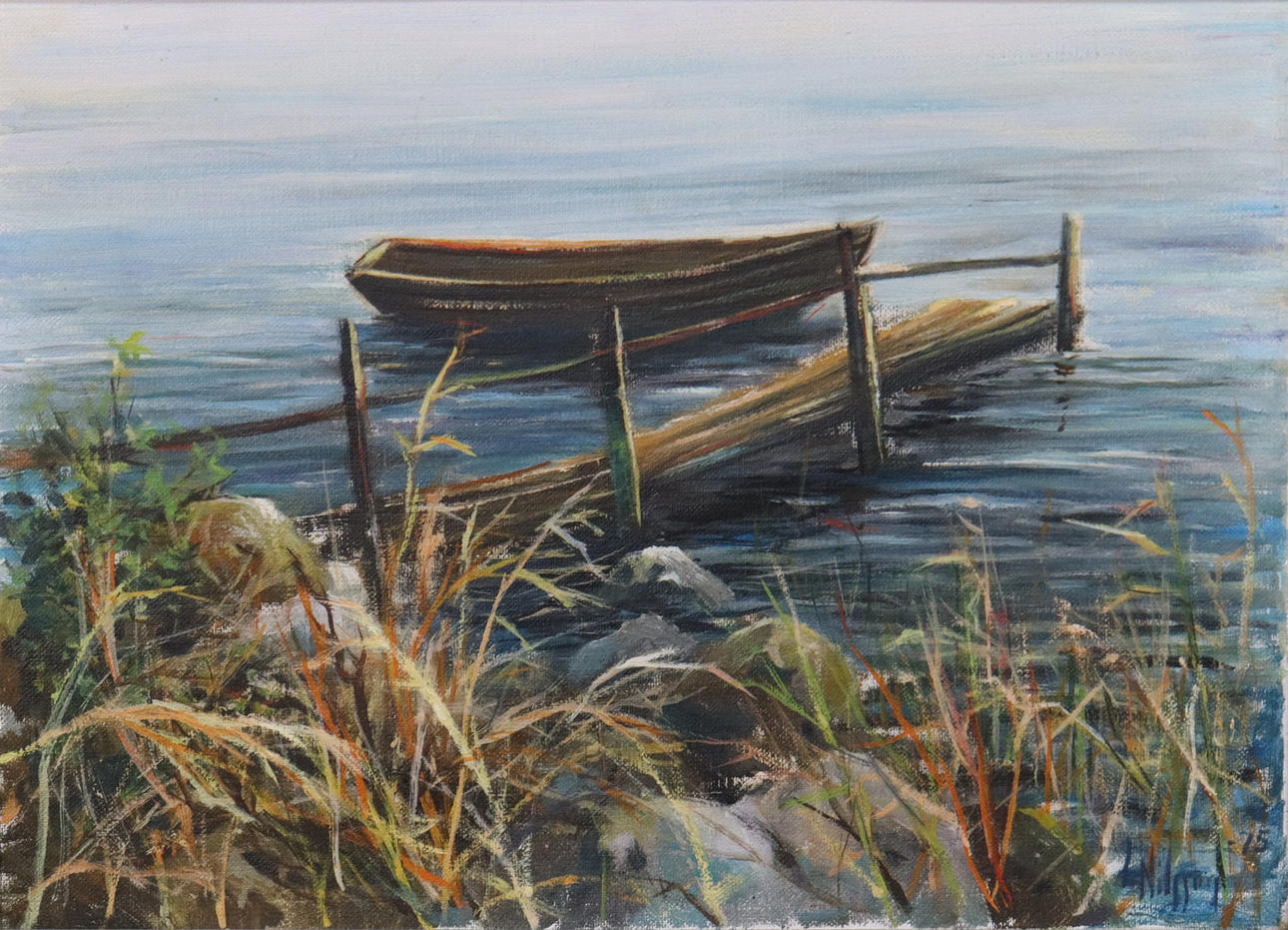 LEIF NILSSON. oil on panel, echo at dock.