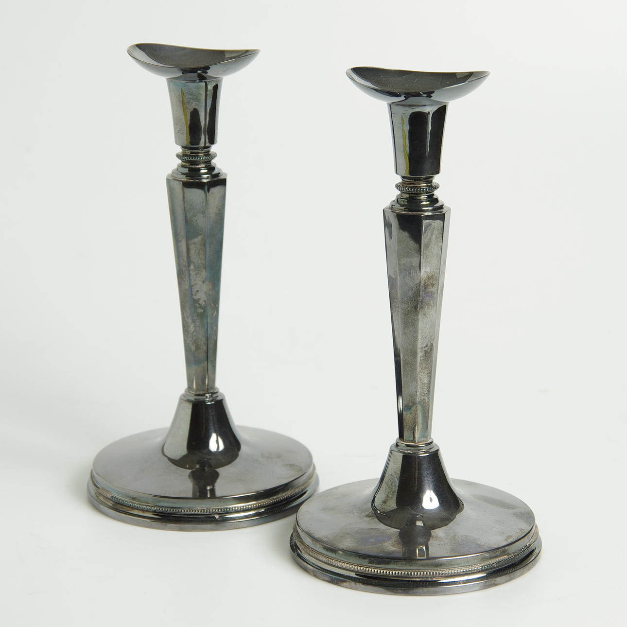 LJUSSTAKAR, 1 par, silver, MGAB Uppsala 1968 Erik Löfman.