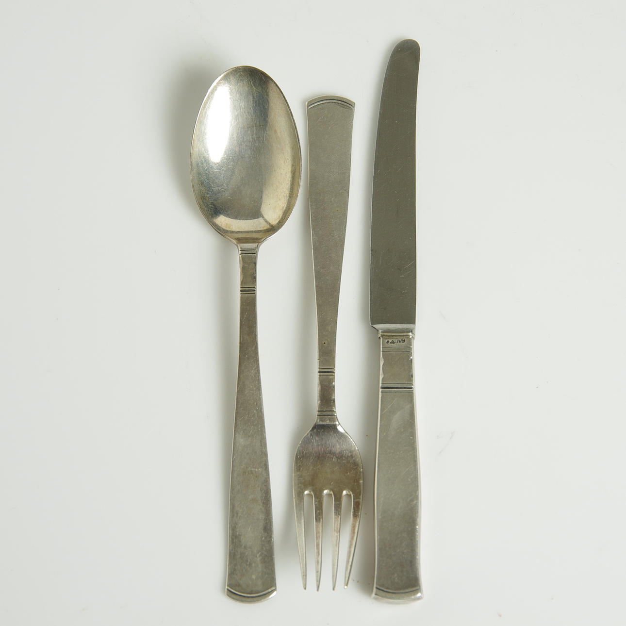 BESTICK, 3 delar, "Rosenholm", silver.