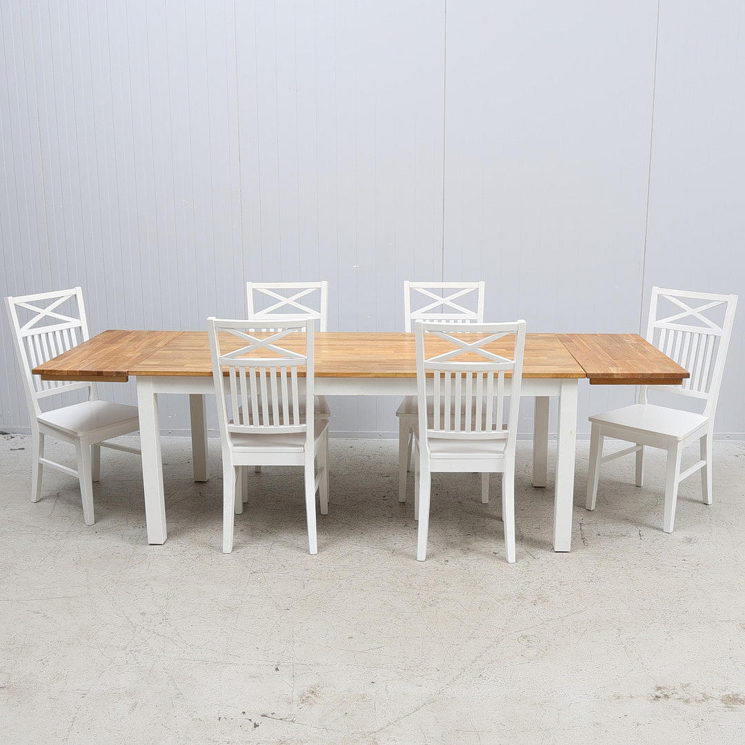 DINING ROOM SET, 7+2 pieces, oak, contemporary.
