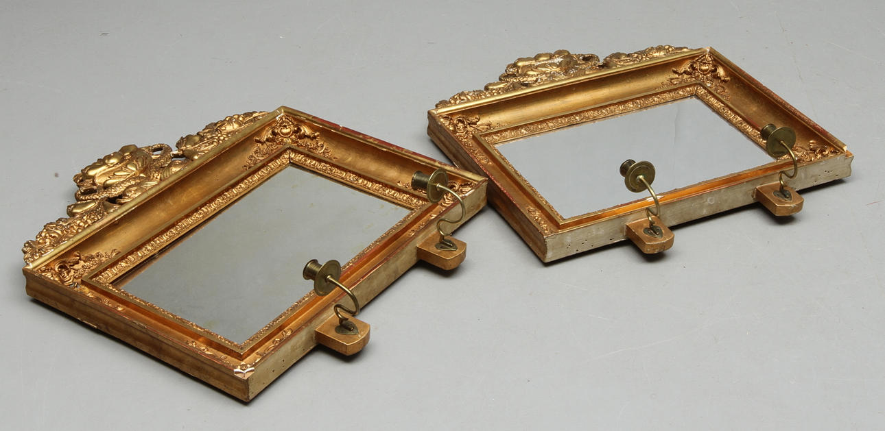 SPEGLLAMPETTER, ett par, 1800-tal.