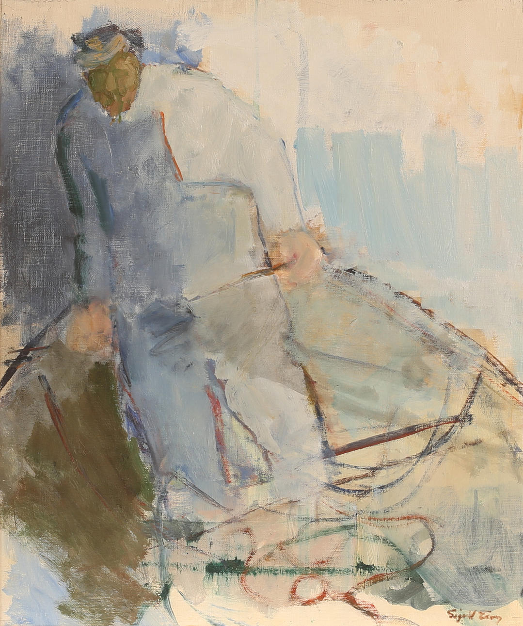 SIGRID ERICSON. Oil on canvas, “Note drawing”, signed.