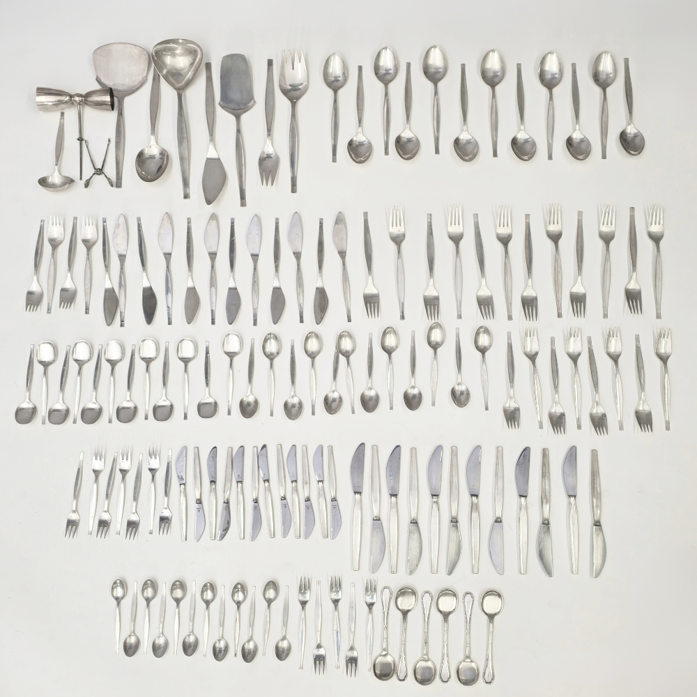 12-SERVE PUNCHED SILVER CUTLERY.