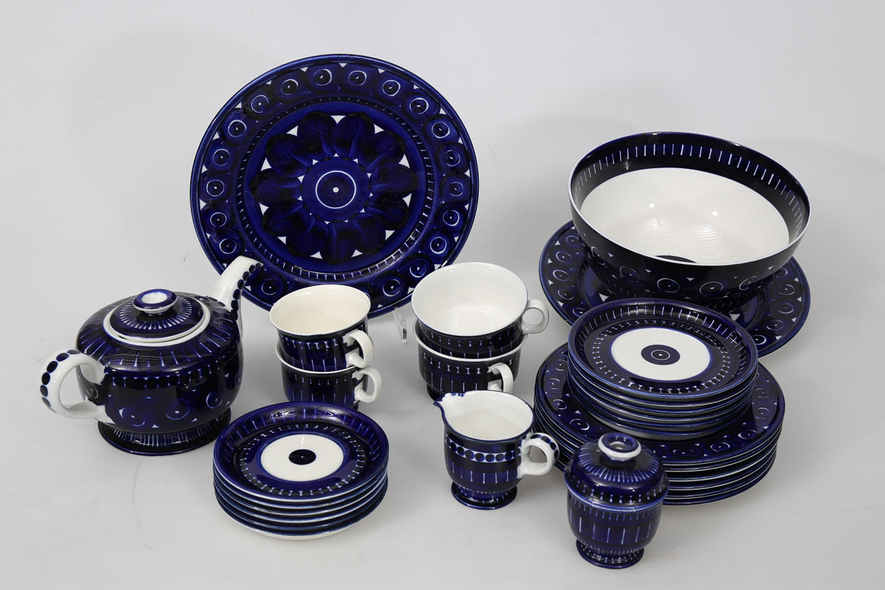 SERVISDELAR, porslin, 25 stycken, "Valencia", Ulla Procopé, Arabia.