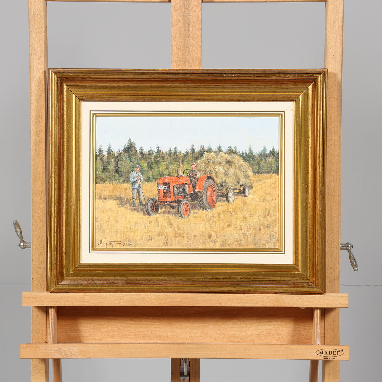 ANDERS GUSTAFSSON. OIL ON CANVAS, tractor, signed and dated 2002.