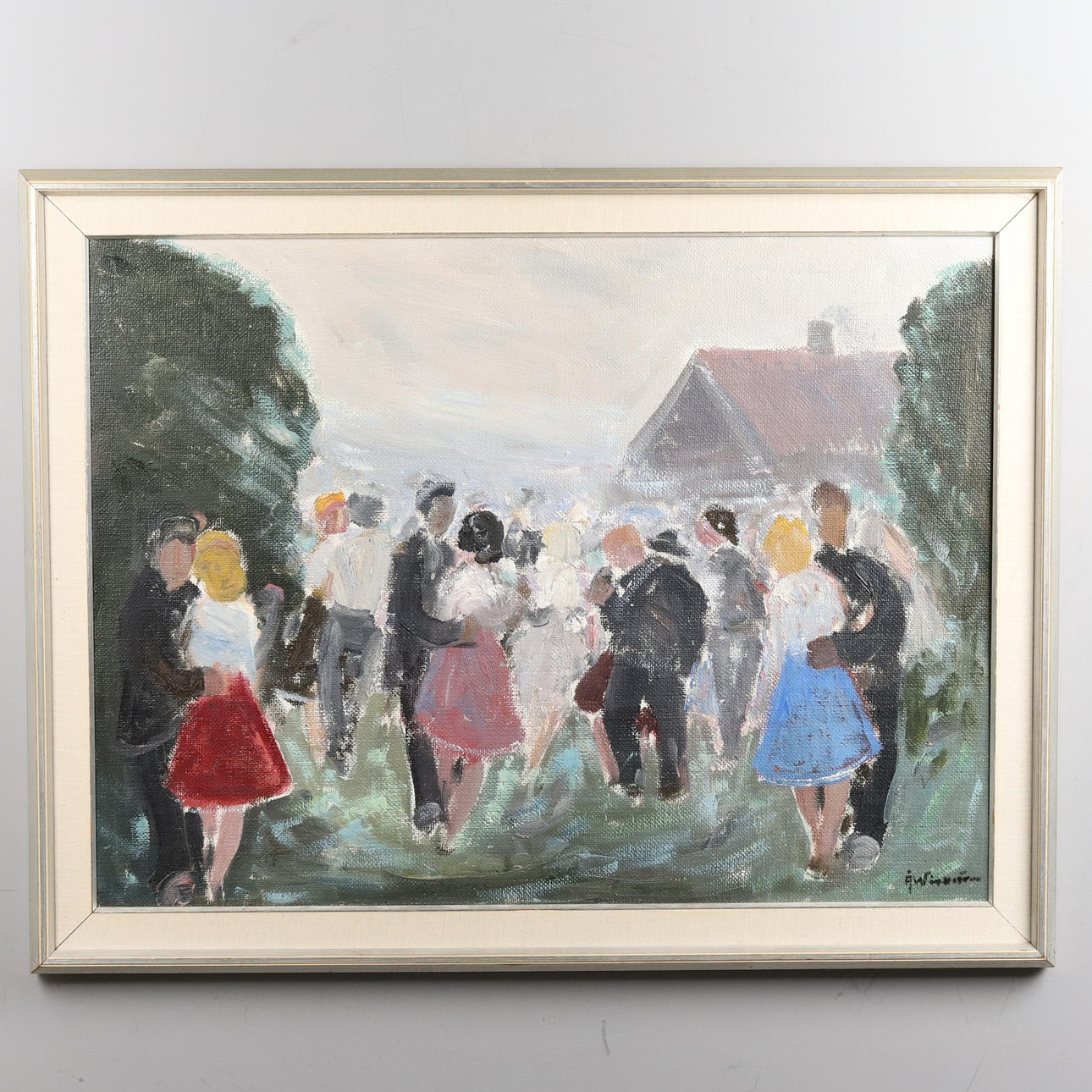 ÅKE WICKSTRÖM. Oil on canvas, “Summer Dance”, signed.