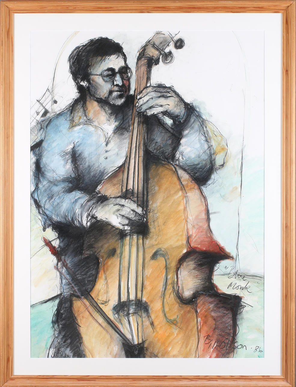 BILL OLSON. "Blue Monk", blandteknik, signerad och daterad -86.