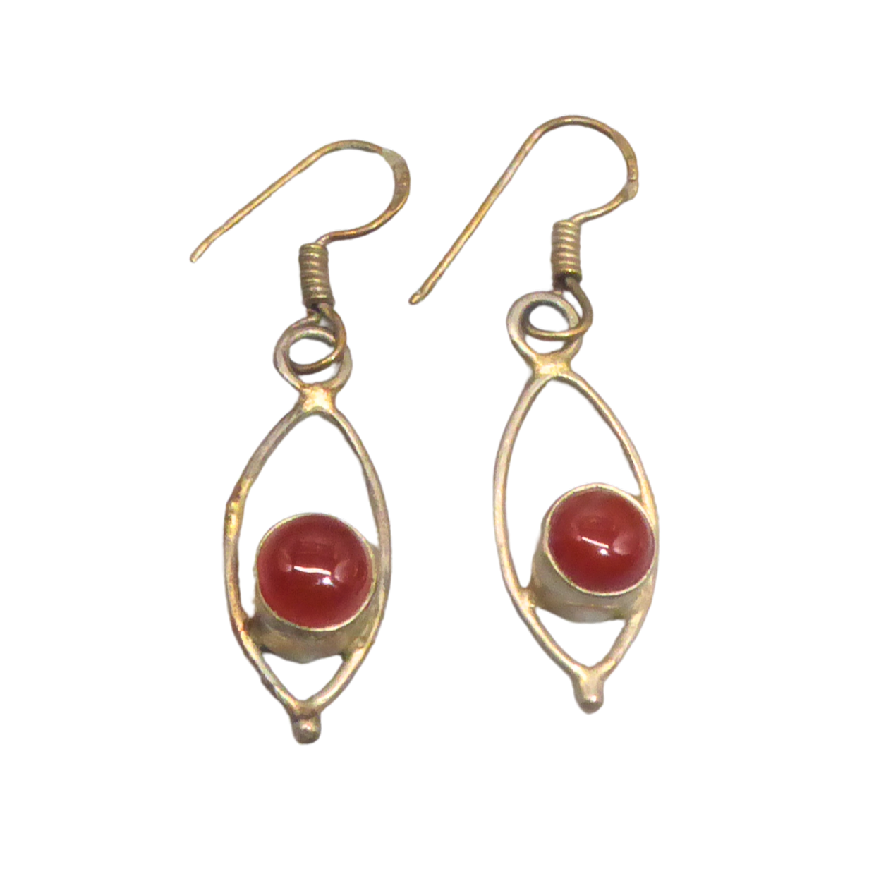 925 SILVER EARRINGS SET WITH AMBER.