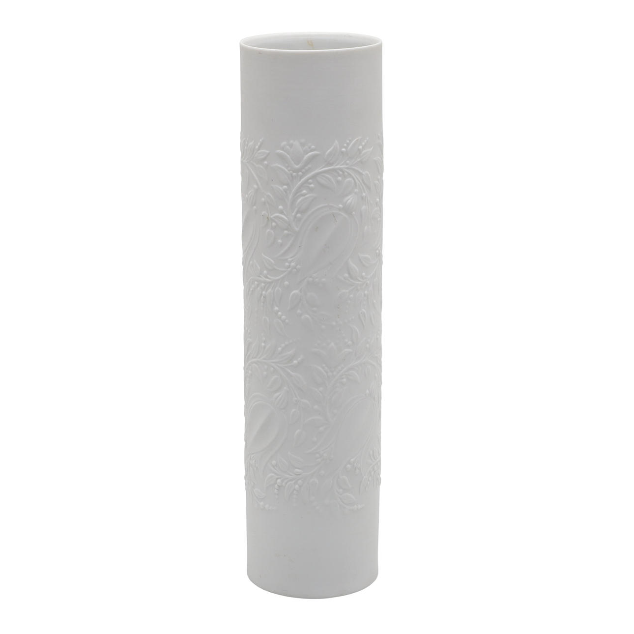 A ROSENTHAL PORCELAIN CYLINDRICAL VASE.