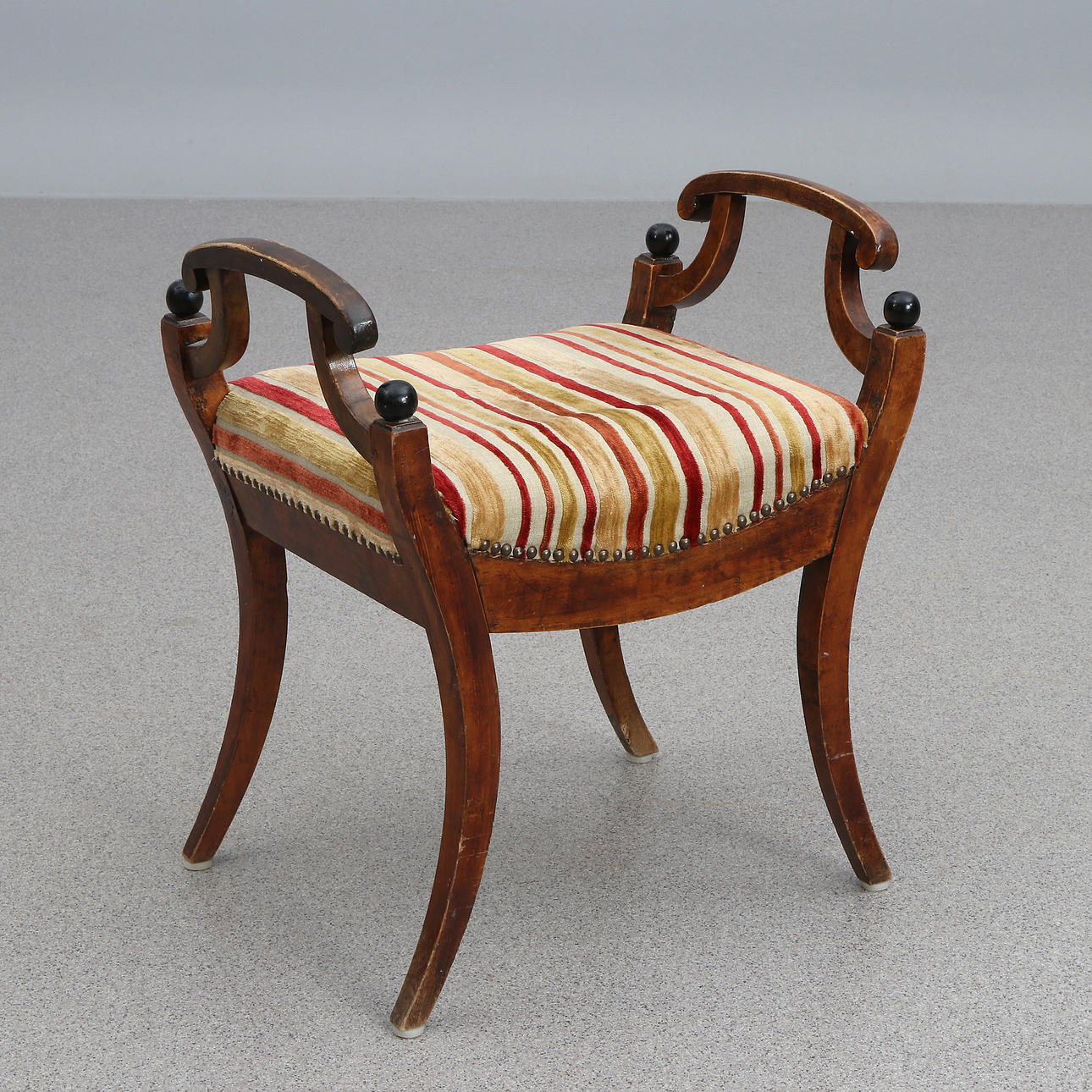 STOOL. Birch. Karl Johan, 19th century.