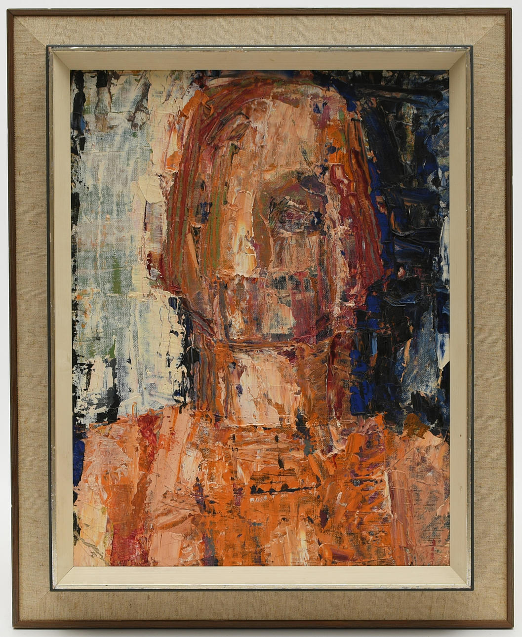 OKÄND KONSTNÄR. Face. Oil on panel.