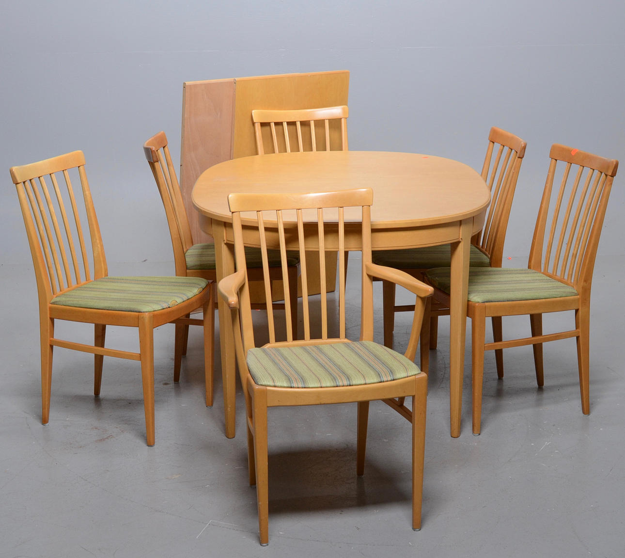 CARL MALMSTEN. MATSALSMÖBEL, 9 delar, Björk. "Herrgården", Carl Malmsten.