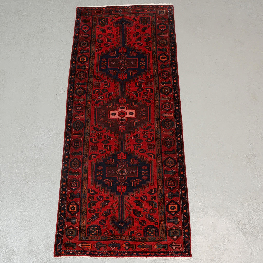 ORIENT CARPET, hand-knotted, Hamadan, dimensions approx: 274x111 cm.