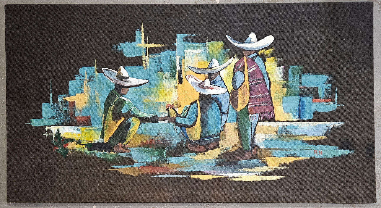 OIDENTIFIERAD KONSTNÄR. Mixed media, signed AH.